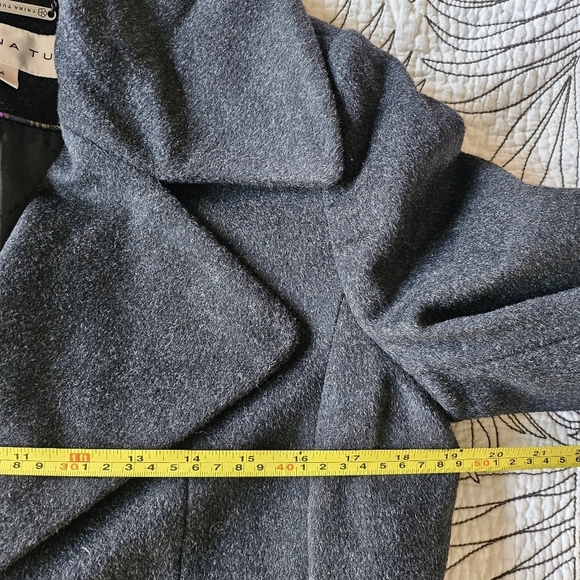 EUC Trina Turk Coat Lambswool Blend Belted Charcoal Grey Size 4 - Picture 12 of 15